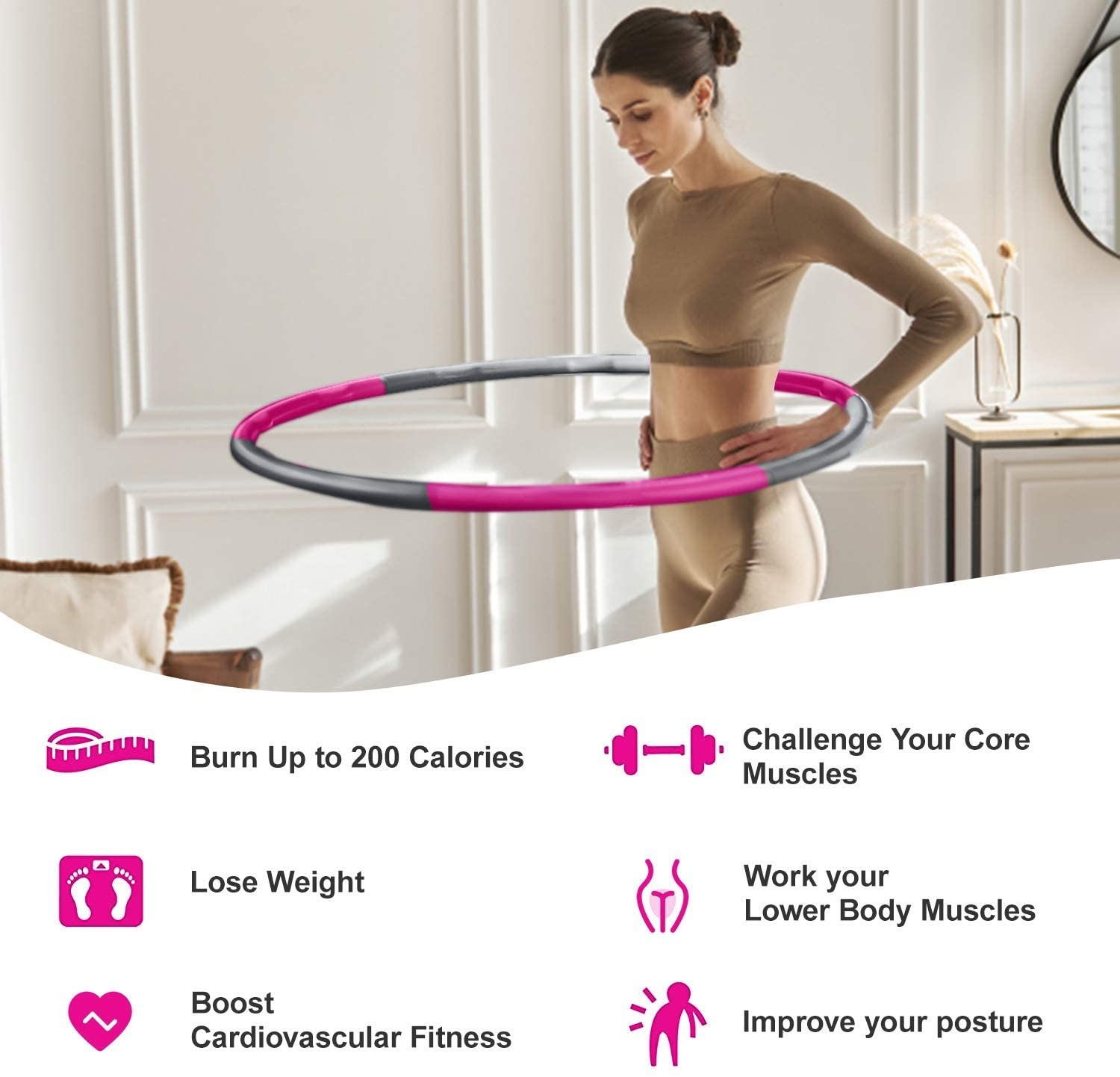 96cm Smart Detachable Eight Knots Adjustable Hula Hoop
