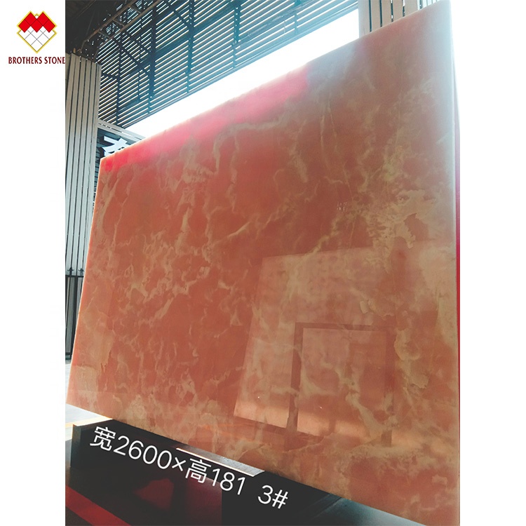 Big Slab Onyx Marble Stunning White Pink Onyx Stone for Wall Panel and Table Top