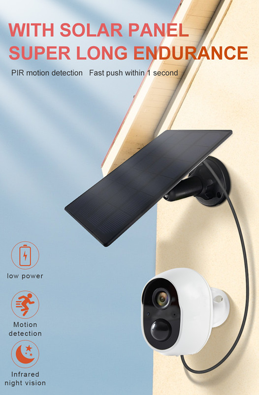 2MP PIR Tuya Smart Camera IP66 Solar Security Camera With Motion Sensor