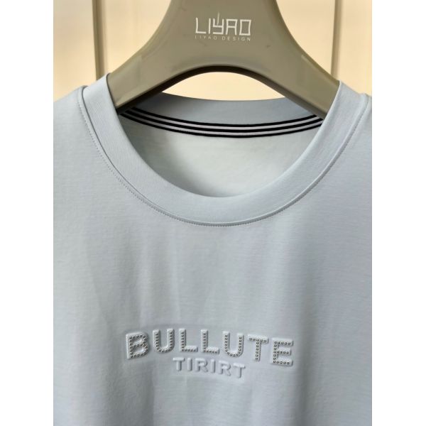 Luxury Crew Neck T-shirt Print Logo Design Adopts Original Fabric Embossing Process Plus Heat - Transfer Vinyl Process OEM/ODM
