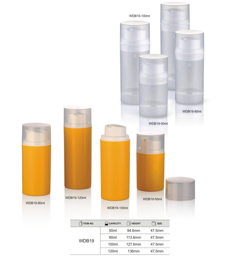 50ml 80ml 100ml 120ml PP Plastic Airless Cream Lotion Bottle Airless Treatment pump bottle