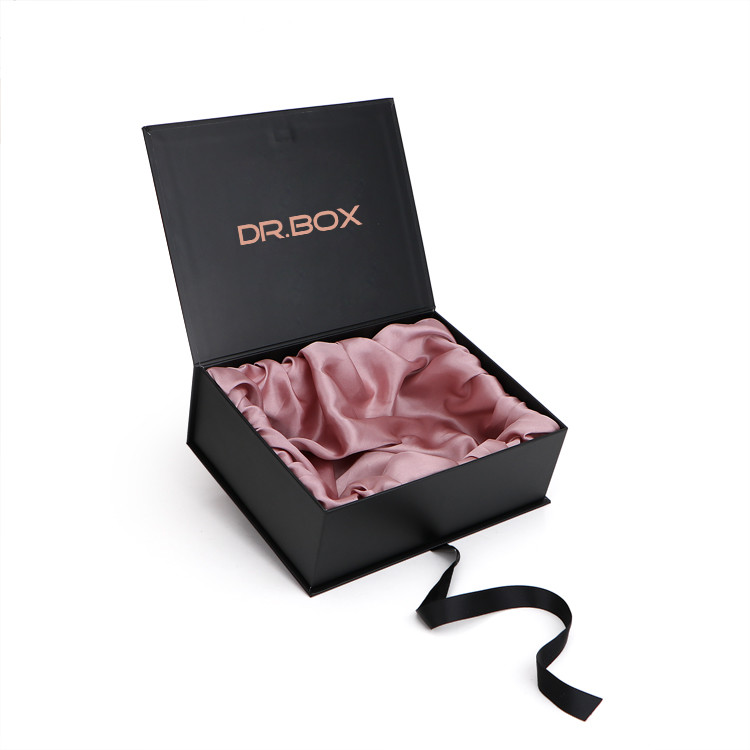 OEM ODM Book Shape Insert Satin Magnetic Paper Box Hot Stamping Logo