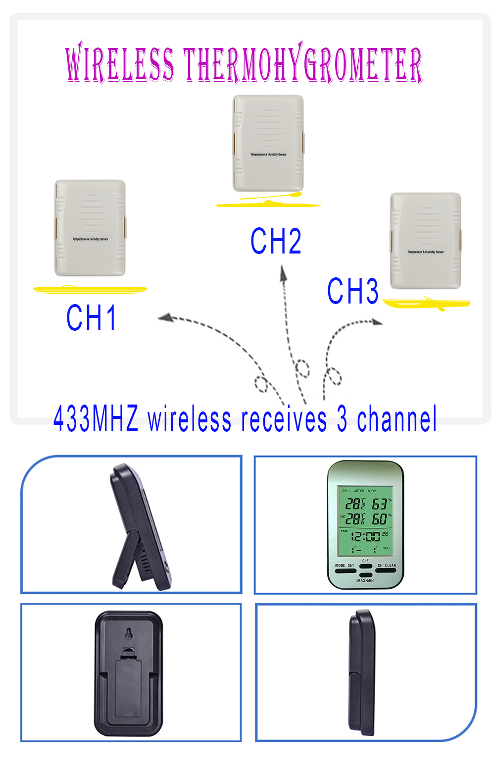 Home Wireless Temperature And Humidity Meter With Clock And Weather Forecast Function