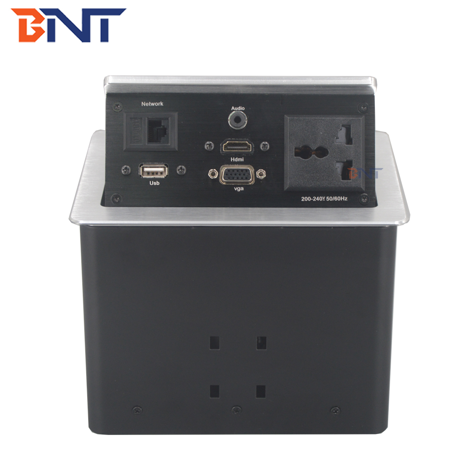 Conference solution drawing silver aluminum alloy desk power socket outlet