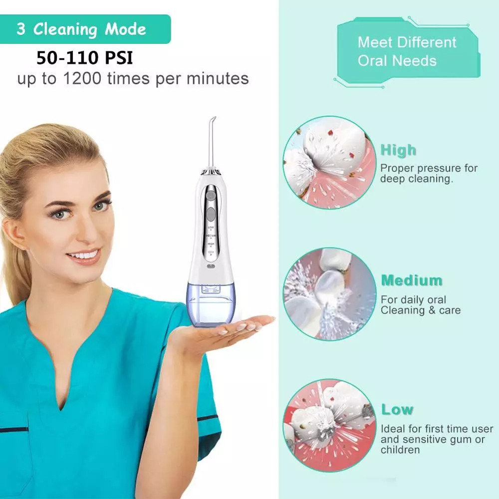 Rechargeable Oral Hygiene Water Flosser Commercial With 3 Modes