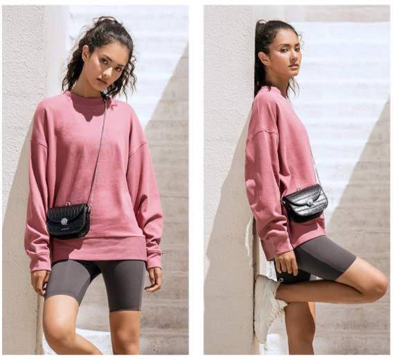 Crew Neck Plain Pullover Sweatshirt Oversized Solid Long Hoodies