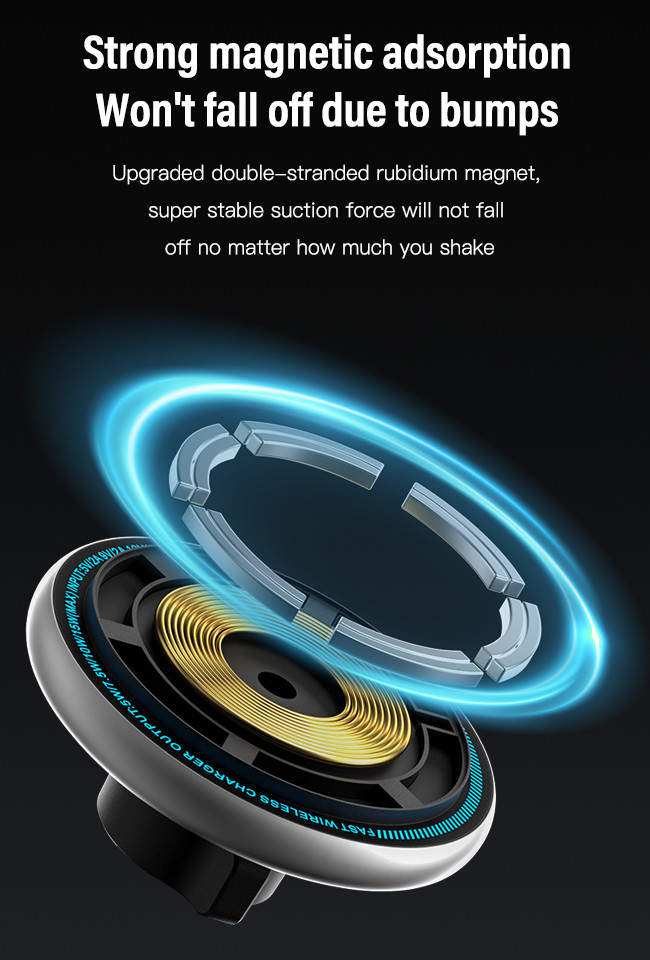 Innovative Metal Car Phone Holder With Oval Shape And Customizable Running Light For Automotive