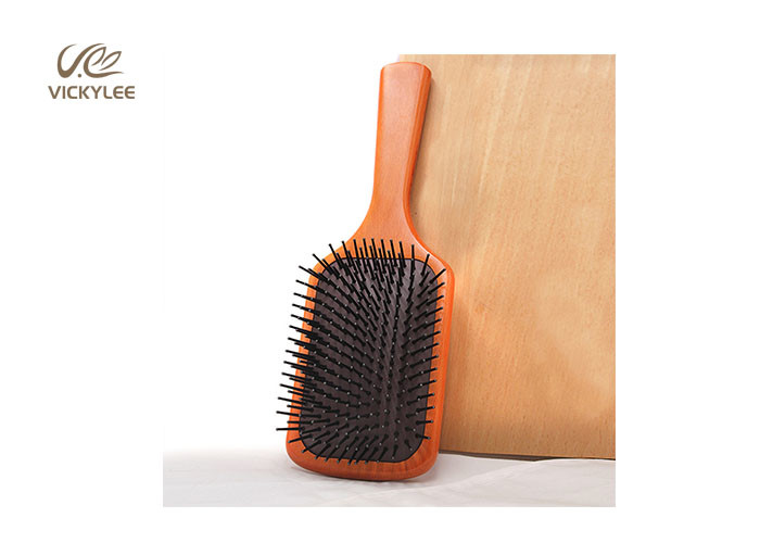 Oval Shape Wooden Handle 3 Inch Paddle Brush For Curly Hair