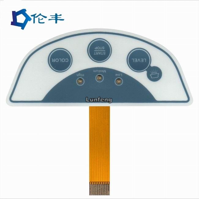 PET F150 FPC Membrane Switch Panel Embossed Button LEDs