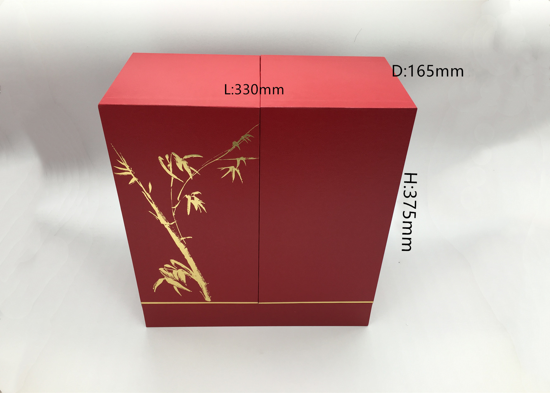 Fan Shaped Open PU Leather Box / Magnetic 3 Wine Bottles Red Paper Cardboard Box