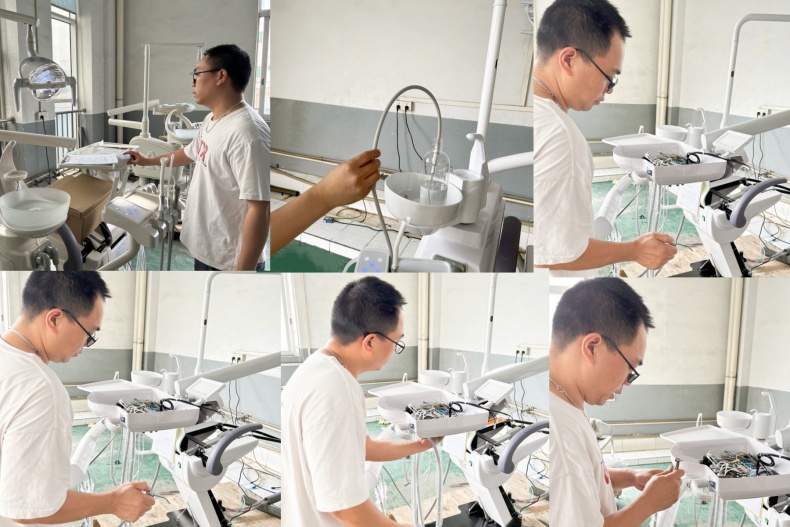 Dental Oral Set Dental Clinic Chair With Teeth Whitening Function LED Light Custom Accept Dental Equipment Chair Dental Unit