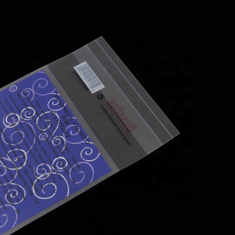 Custom printing self adhesive plastic BOPP header card bag with butterfly hole