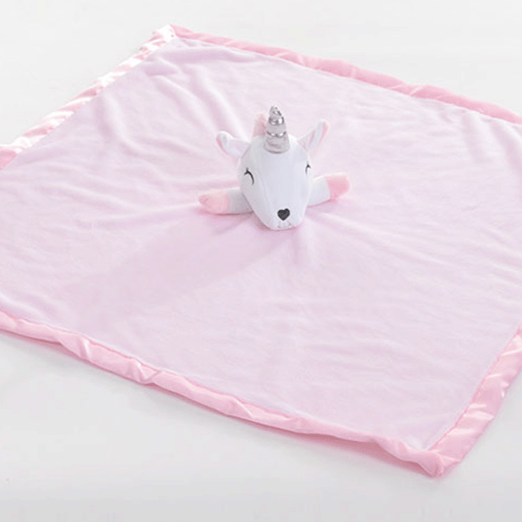 Kids Unicorn Fleece Security Blanket Snuggler Polyester Stuffed Animal Blanket