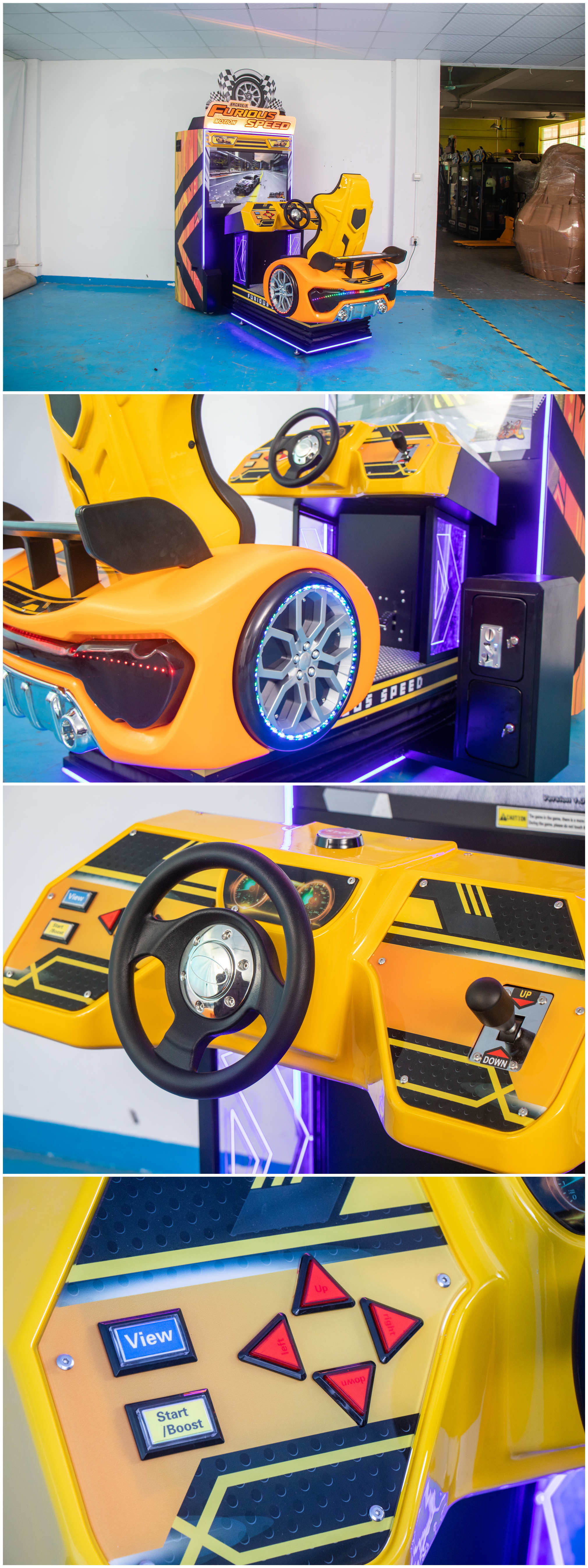 Furious Speed Racing Game Simulator Coin Operated Racing Car Game With 32 Inch LCD