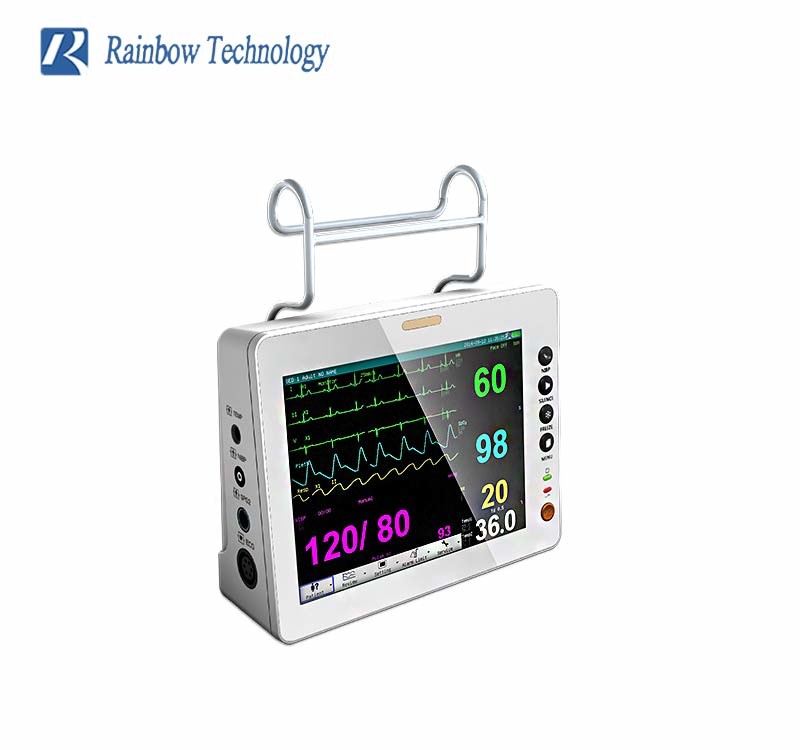 ISO Wall Mounted Portable Patient Monitor Multiparameter 8In With Audio Visual Alarm
