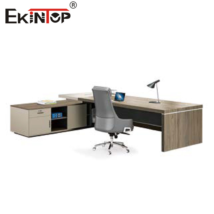 Light Brown Extendable Computer Desk With Drawers For Office Home