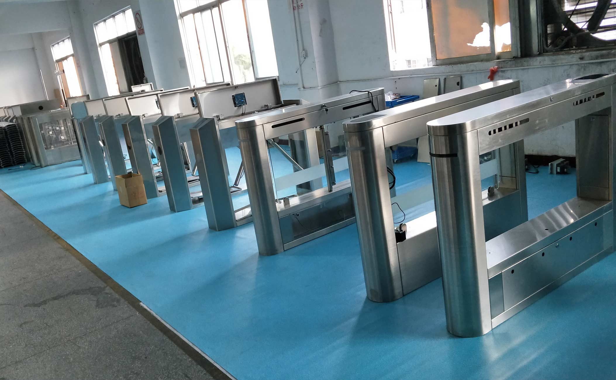 RFID Access Control Tripod Turnstile Gate 9 Pairs Infrared Induction Swing Barrier