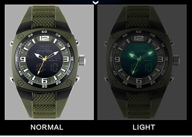 Big Size Digital Alloy Case Watch Water Resistant TPU Strap ROHS Certification