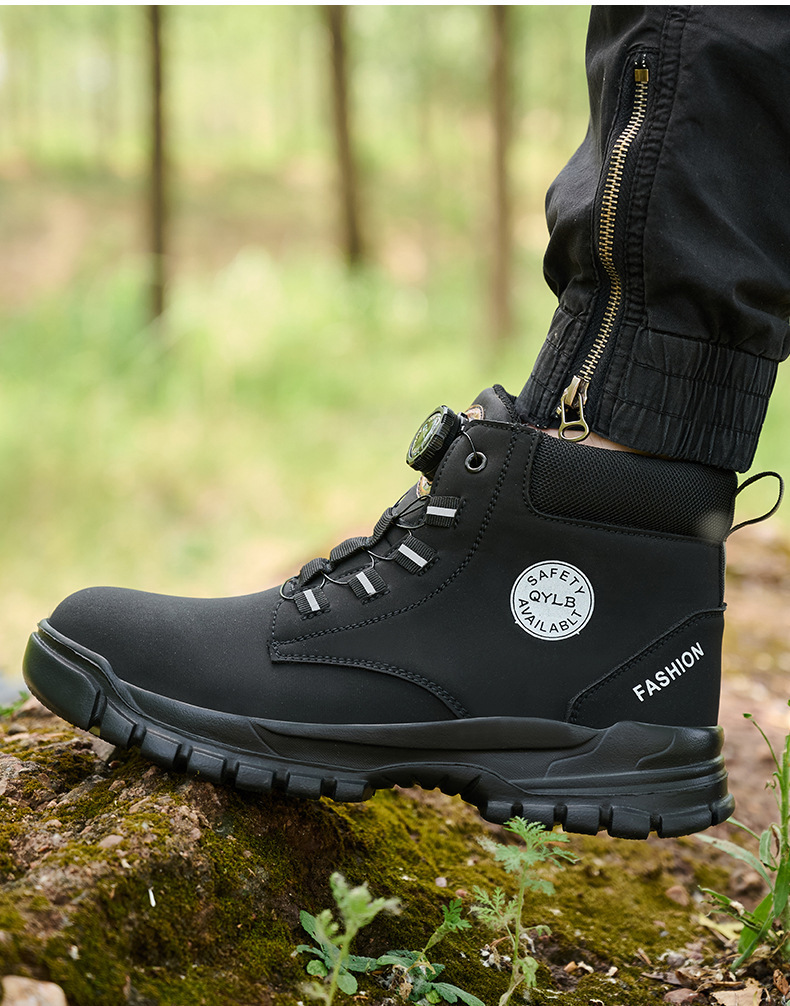 Wheat Security Work Boots Microfiber Leather Safety Boots With Stab-smash Steel Toe Kevlar Midsole And EVA Sole