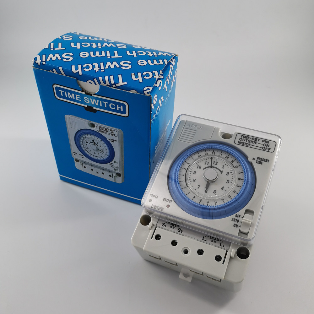 TB35-N AC220V 10A mechanical timer manual 24h time switch with battery