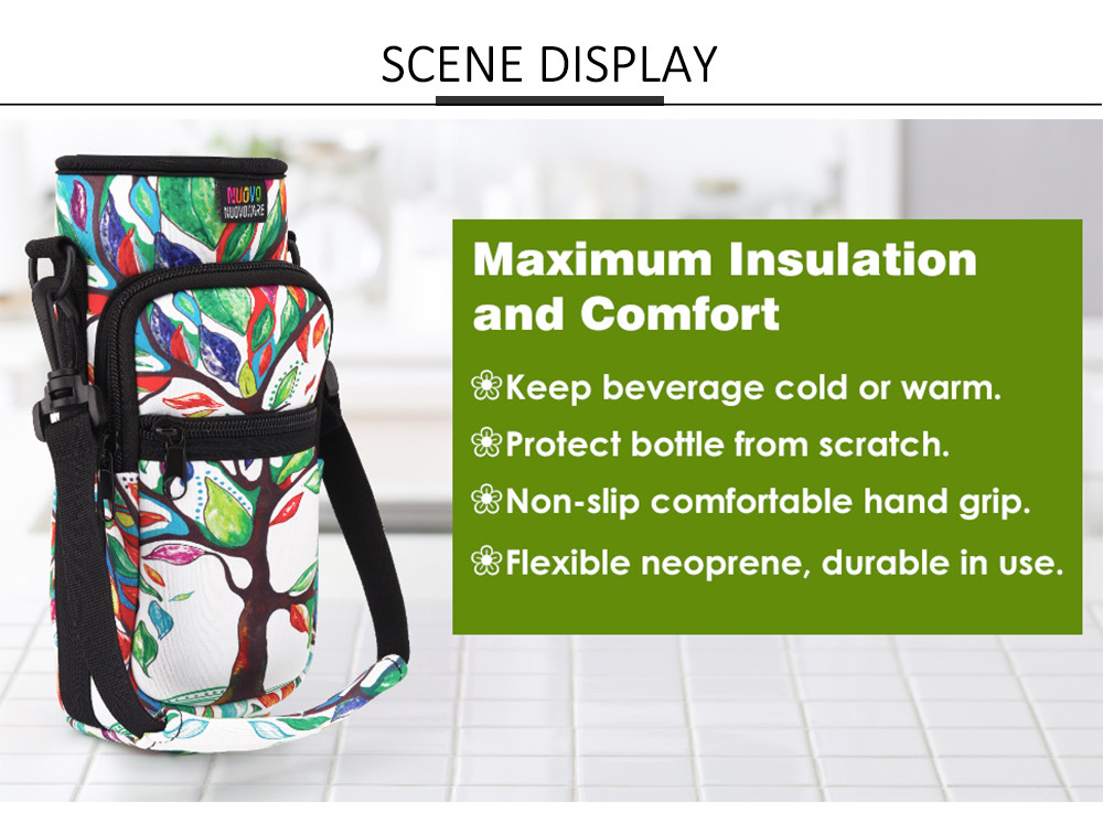 2 Pockets Neoprene Insulated Water Bottle Holder