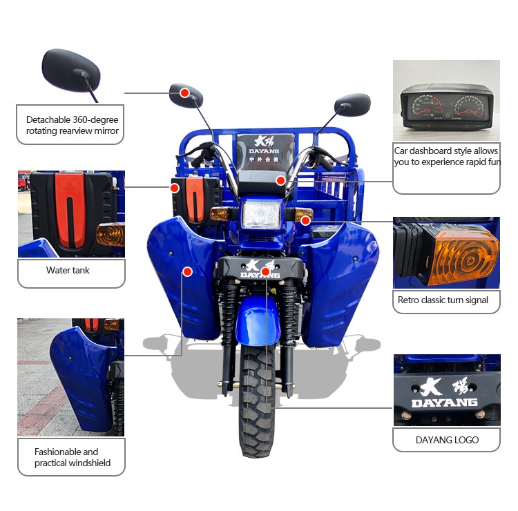 DAYANG 150cc Air-Cooled Engine Cargo Bike Tricycle with 1.8m Rear-Axle at Competitive