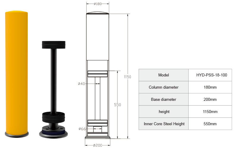 Flexible Pedestrian Barrier  Anti-Collision Guardrails Warehouse Safety Barrier Traffic Guardrails