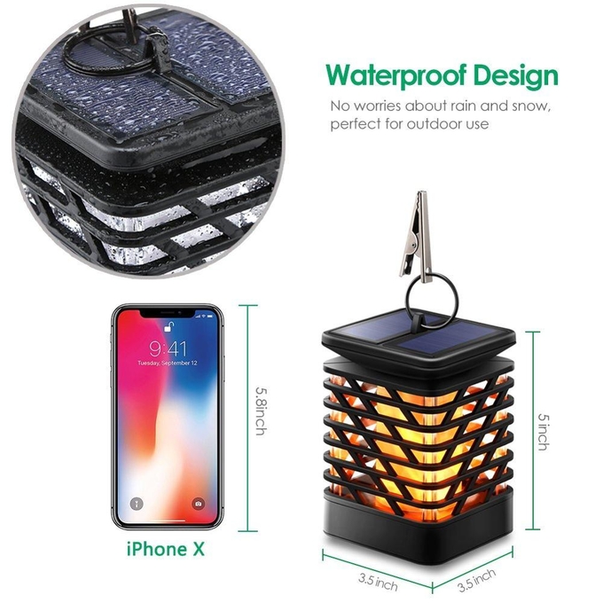 Outdoor hanging Solar Torch Lighting for Garden,Waterproof Solar Flames lamp with Flickering Flame Effect light 2