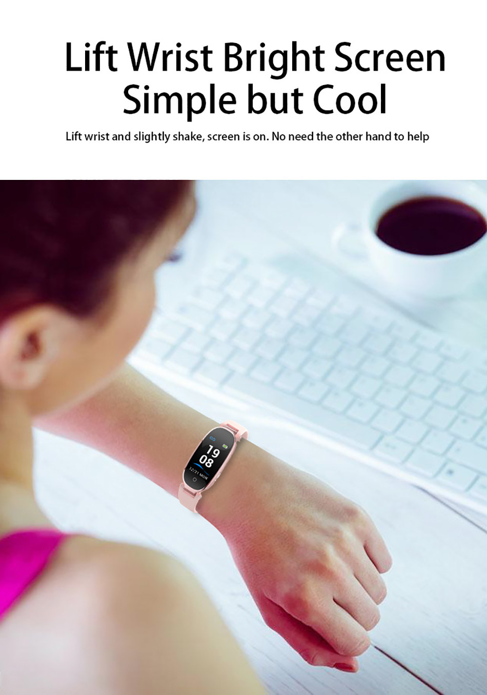 80*160 Women Sleep Cycle Smart Watch , TFT Full Touch Smart Bracelet