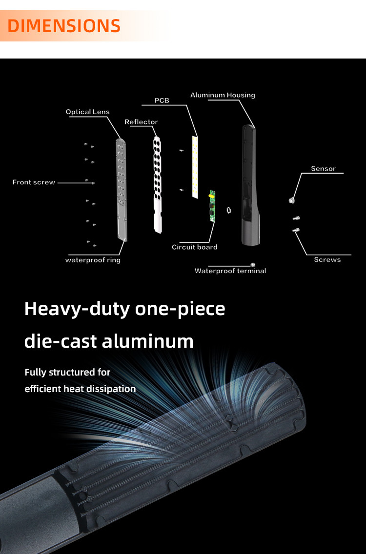 KCD Outdoor Lamp Aluminum Housing Smart Waterproof IP66 40w 75w 100w 150w 200w 250w 300w Modern LED Street Light