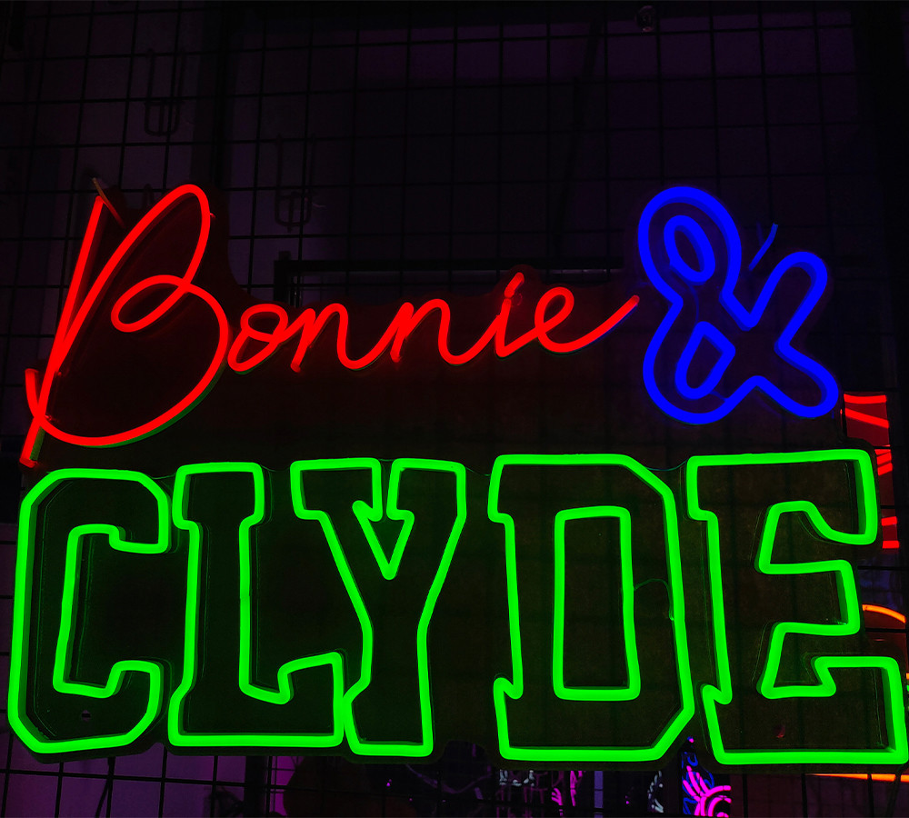 Bonnie&clyde Lover weeding party bedroom house neon sign