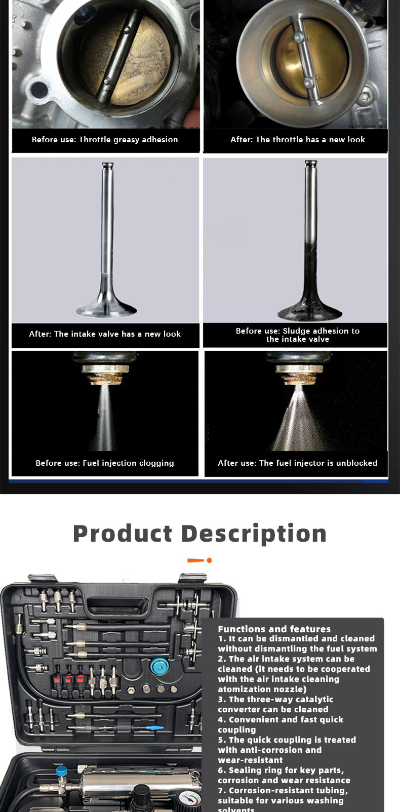 Stainless Steel Cleaning Hangig Bottle Set for AC System Flush Gun Kit and Other Uses