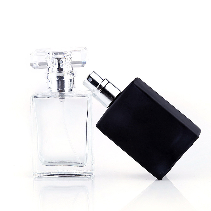 30ml Perfume Spray Pump Clear Black Aluminum Glass