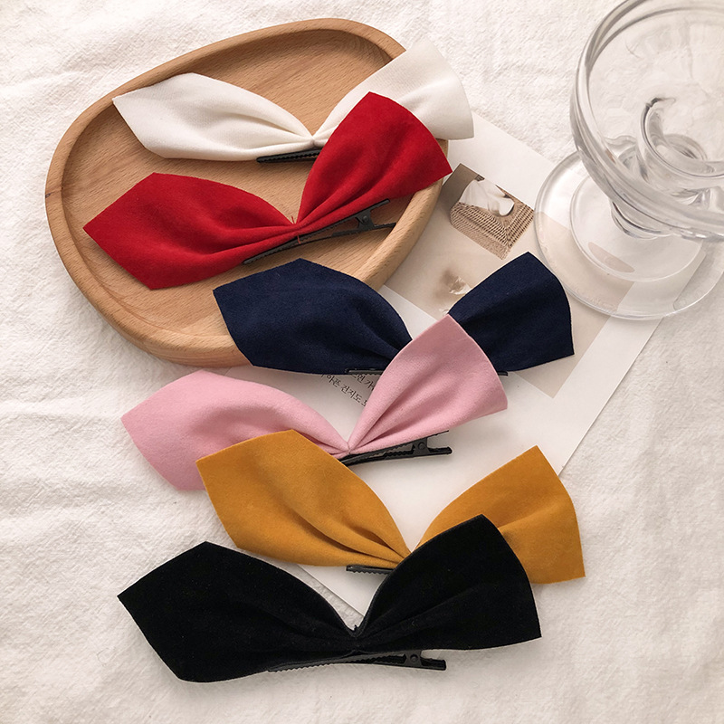 Baby Girl Childrens Hair Accessories Diy Cat Ear Pair Clip Sweet Solid Duckbill Hair Clip