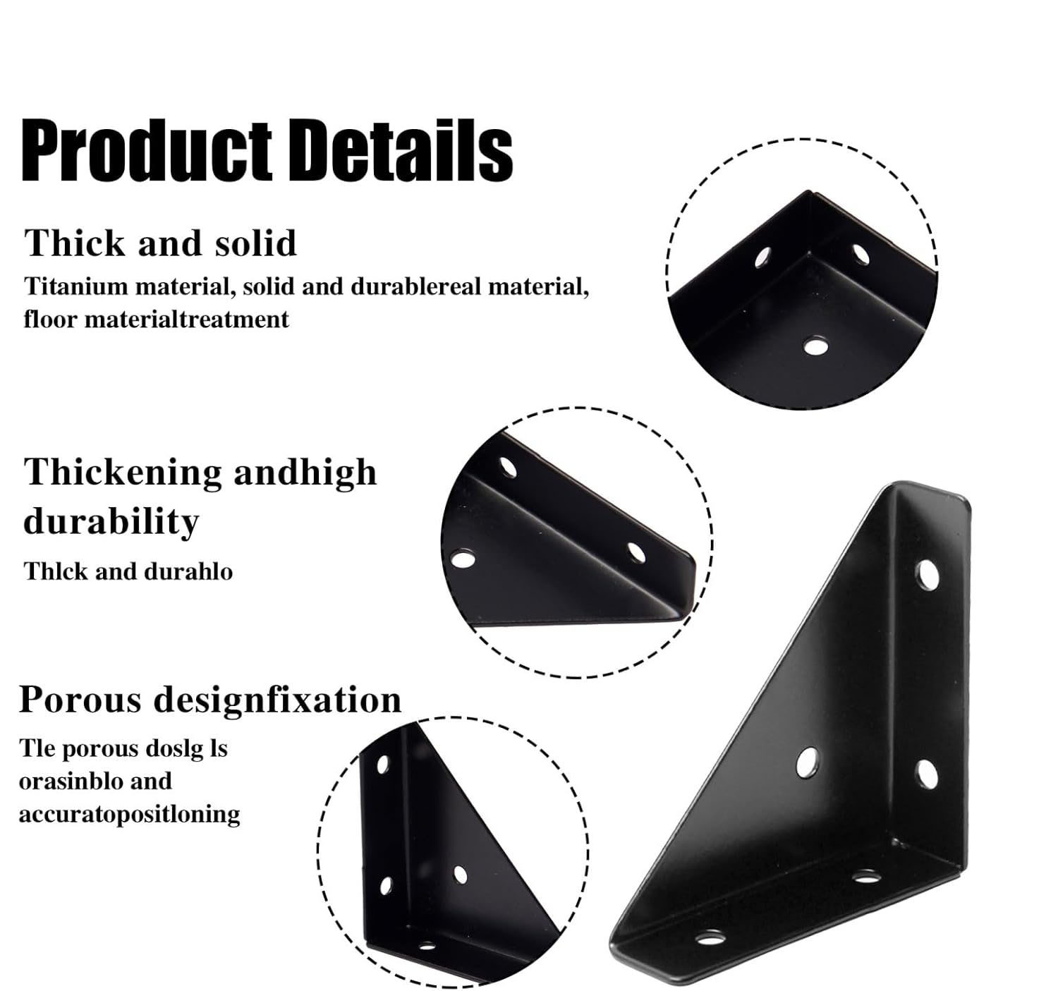Metal Corner Brace Angle Brackets 10Pcs 38mm X 38mm Triangle Shelf Bracket For Wood