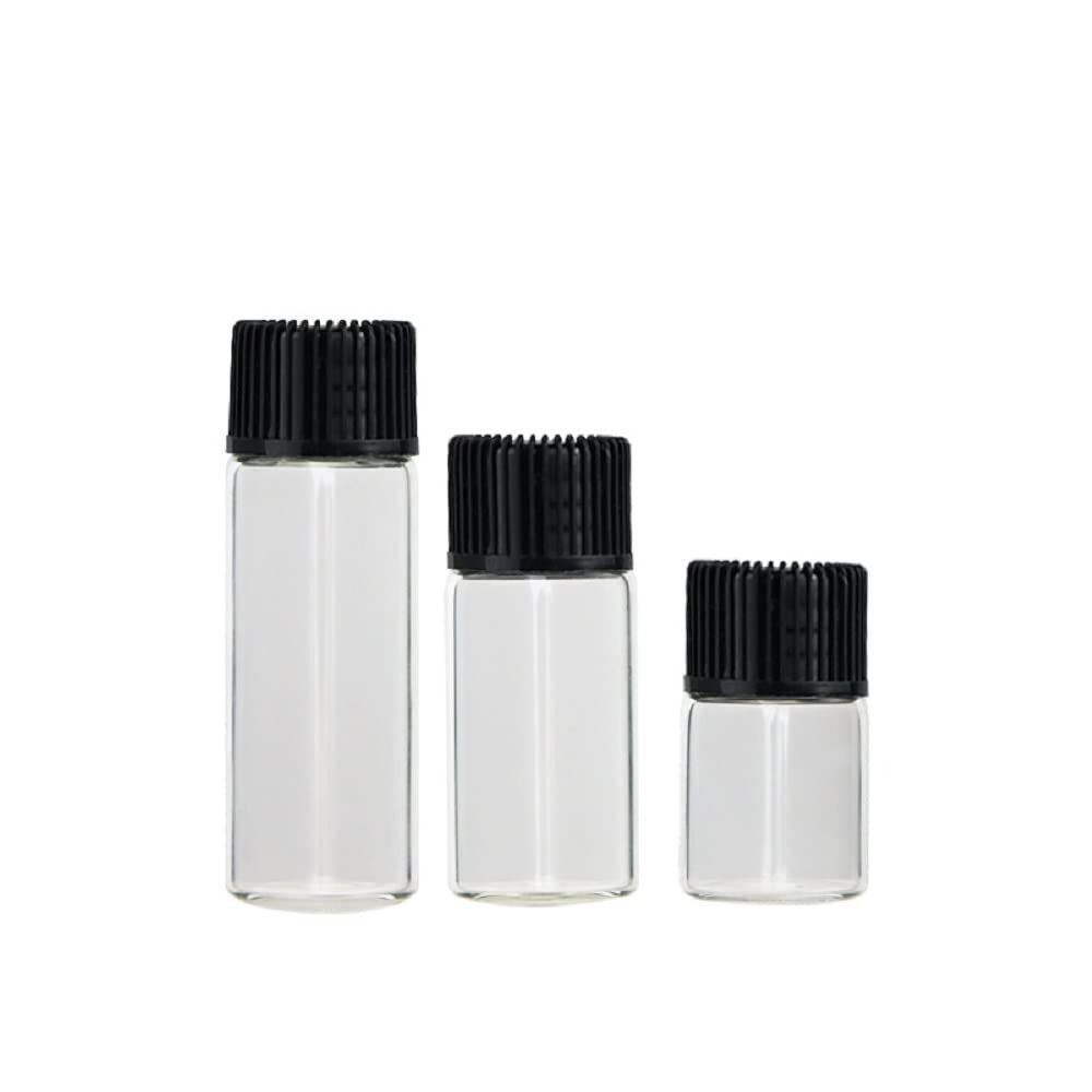 Glass Vials With Screw Caps, Small Liquid Sample Vial, Leak-Proof Vial (10ML, Clear)