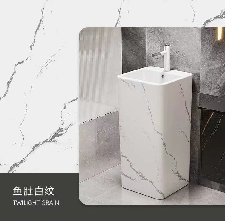Luxury Pedestal 12L Sanitary Ware Basin Round Free Standing Sink