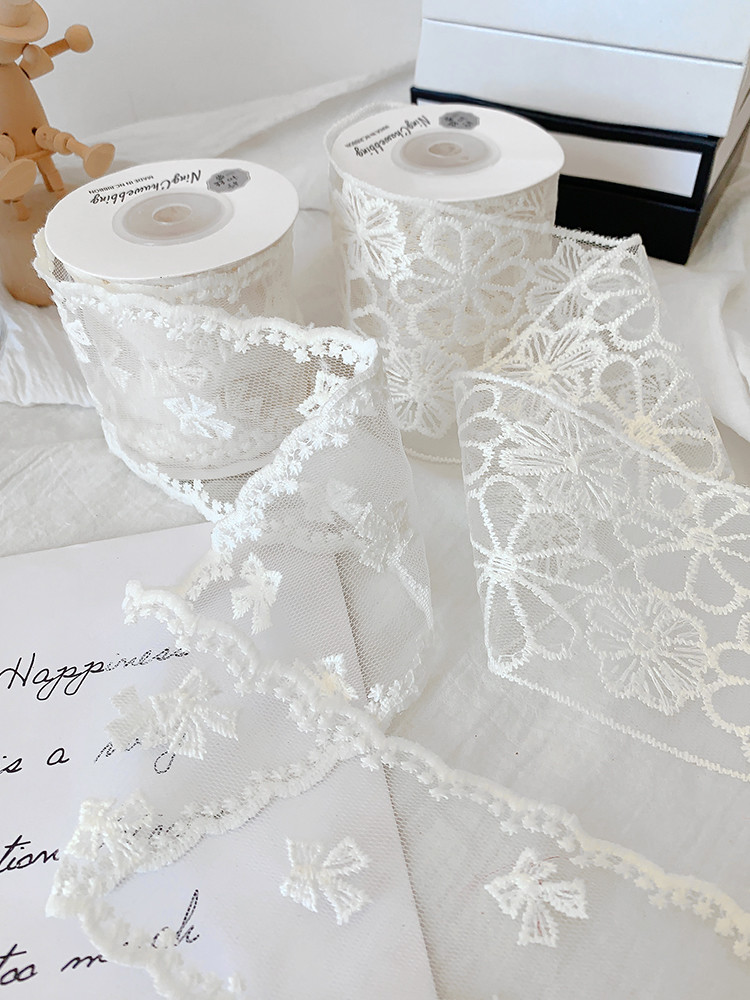 65mm Polyester Lace Ribbon for Wedding Decoration and Gift Packing