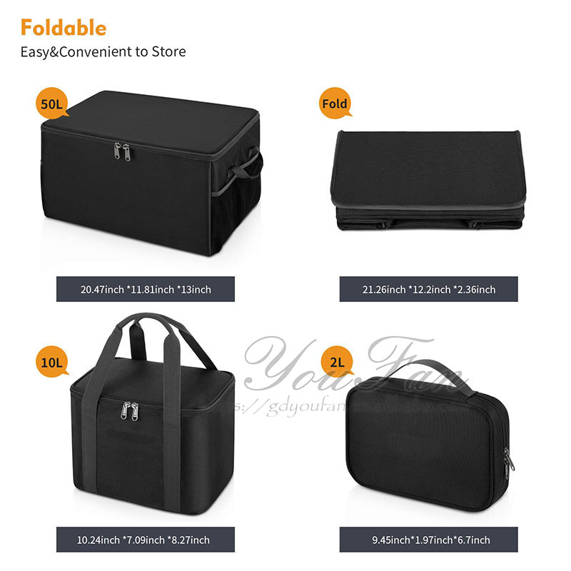 Large Capacity Car Trunk Organizer , Collapsible Car Trunk Storage Bins