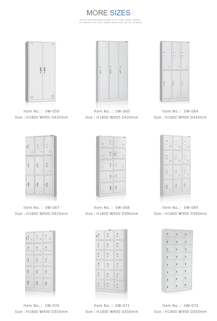 2 Glass Doors 3 Steel Doors Metal Storage Locker For File And Clothes