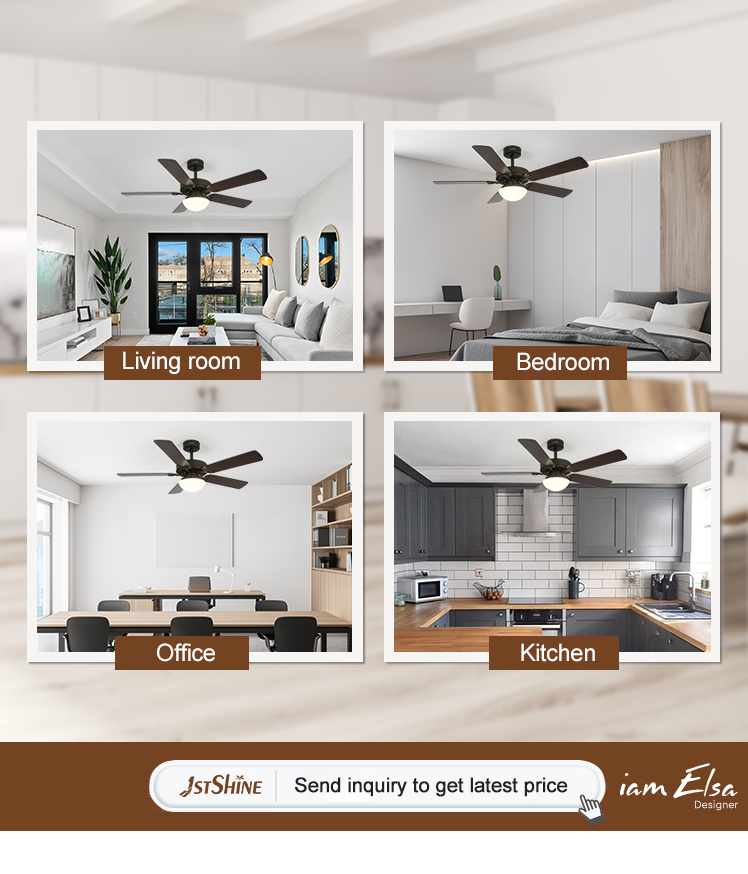 Wall Control 52 inches MDF 5 Blade LED Ceiling Fan with Dimmable Light Classic Design