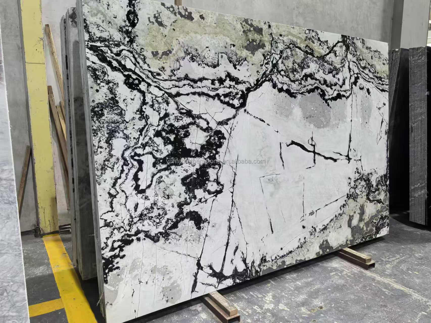 Hotel and Home Design Big Slab Panda White Granite Black Veins Kitchen Countertops
