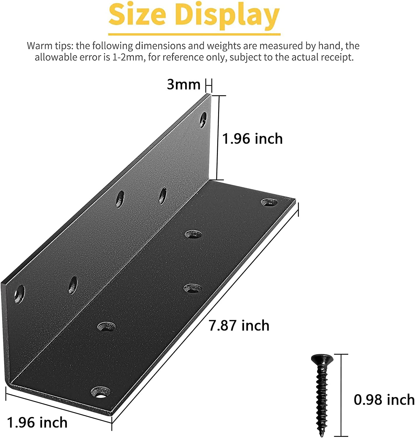 Iron L Right Angle Bracket Metal Joint Corner Brace for Wood Shelves Versatile Design