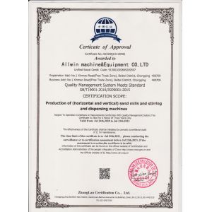 Allwin Machine & Equipment Co.,Ltd Certifications