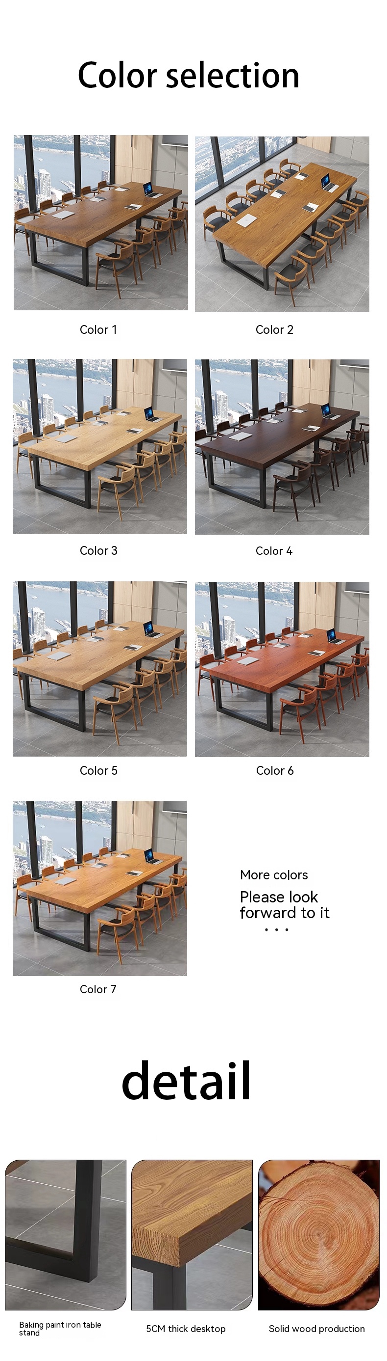 European Style School Negotiation Table with Convertible Design and Solid Wood Material