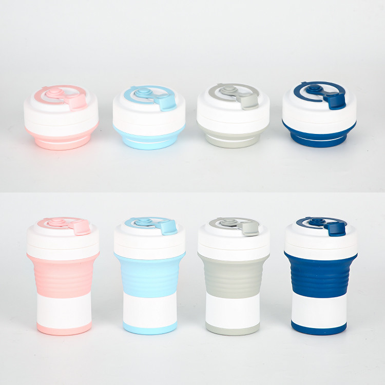 25*5cm Eco Friendly Collapsible Coffee Cup Silicone Travel Mug OEM