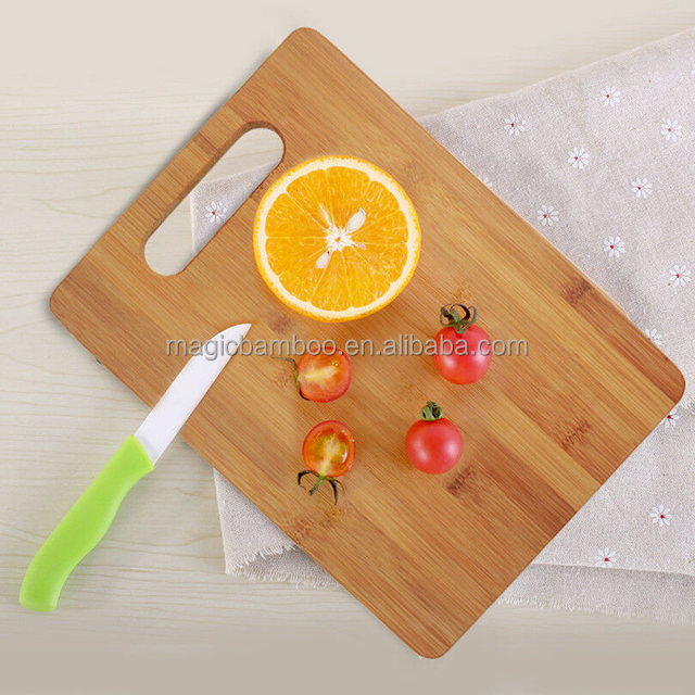 Bamboo Cutting Board Set Set of 3 with Easy Access Handle Hole and CE / EU Certification