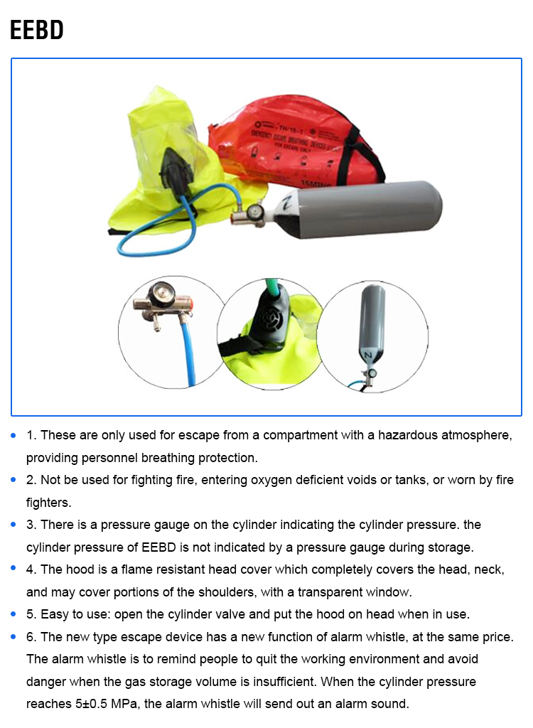 Cylinder 2L Lightweight Emergency Breathing Apparatus 30min For Compressed Air