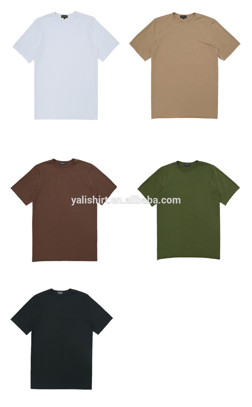 Fashion Plain Premium T Shirts Raw Hem Essential