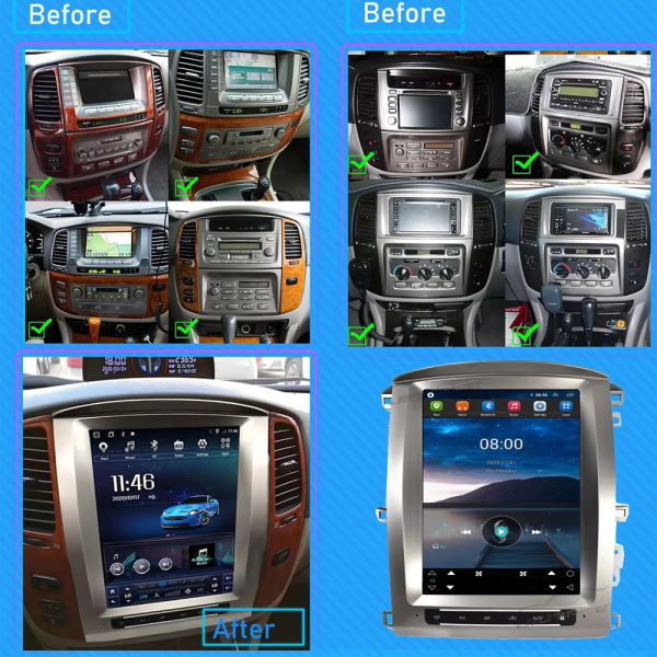 LC100 Land Cruiser LX470 Car Video Player 12.1 Inches Android 13 With GPS Bluetooth WiFi